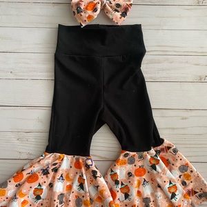 12-18M Halloween Bells and Bow. Handmade. New